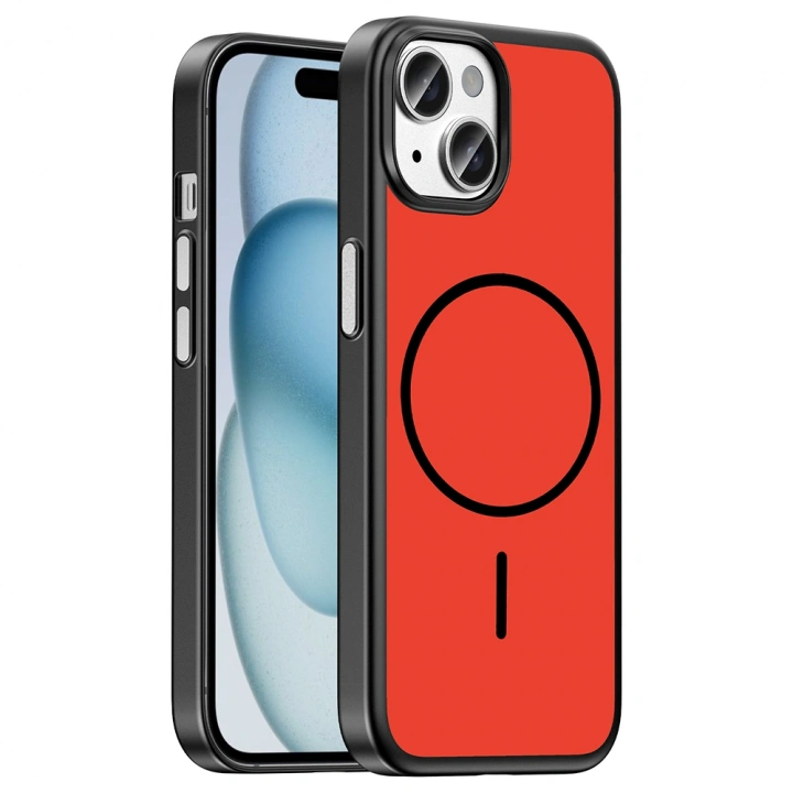 Apple iPhone 15 Kılıf M-Safe Şarj Özellikli Redclick Lora PC Kapak