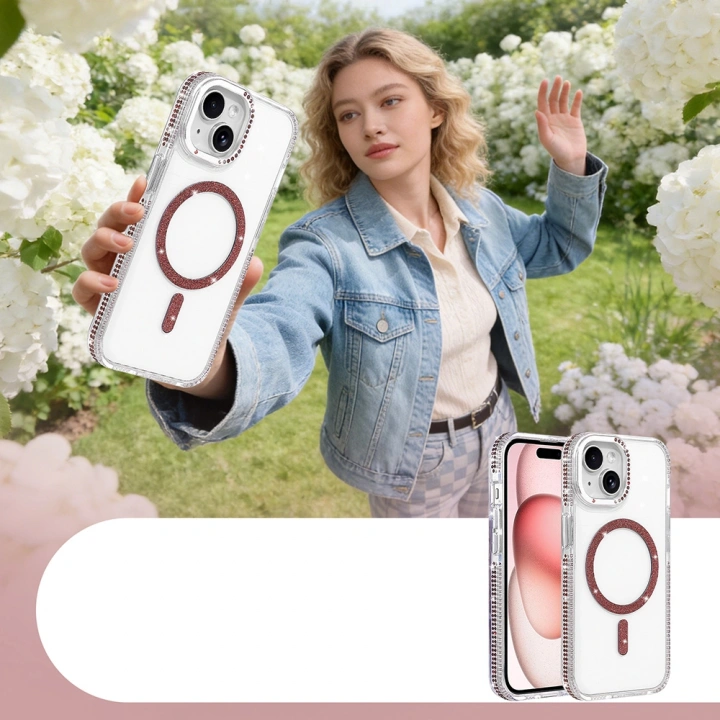 Apple iPhone 15 Kılıf M-safe Şarj Özellikli Redclick Tera Silikon Kapak