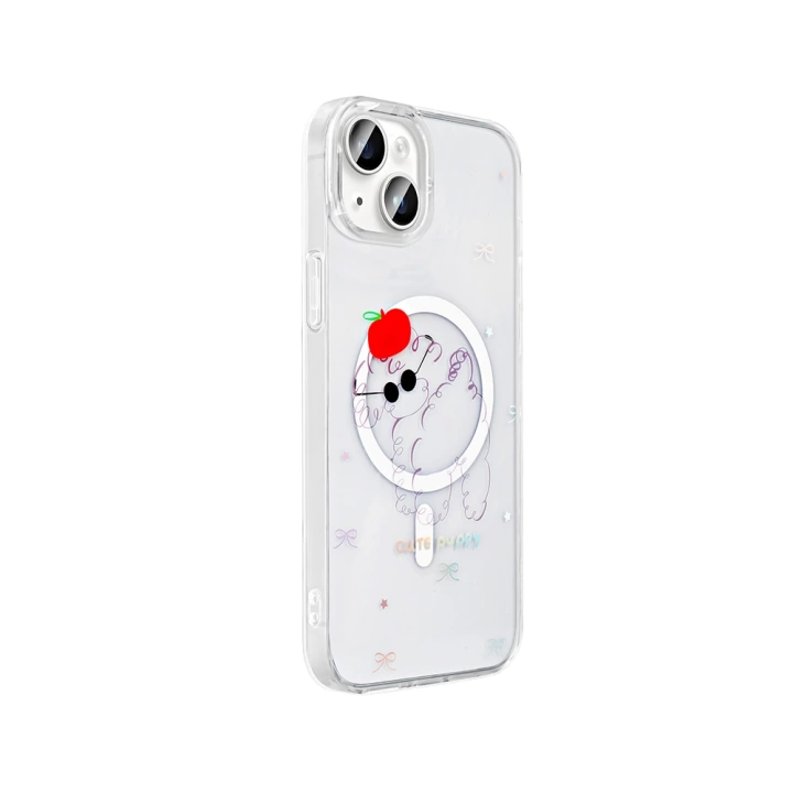 Apple iPhone 15 Kılıf M-Safe Şarj Özellikli Şeffaf Redclick Folk Sert Kapak