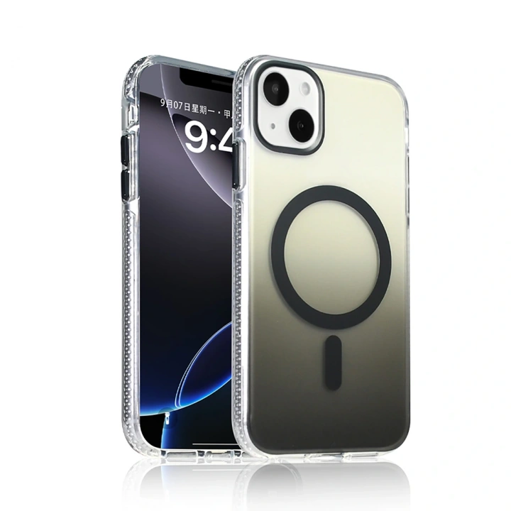 Apple iPhone 15 Kılıf M-safe Şarj Özellikli Transparan Renk Geçişli Redclick Toros Kapak