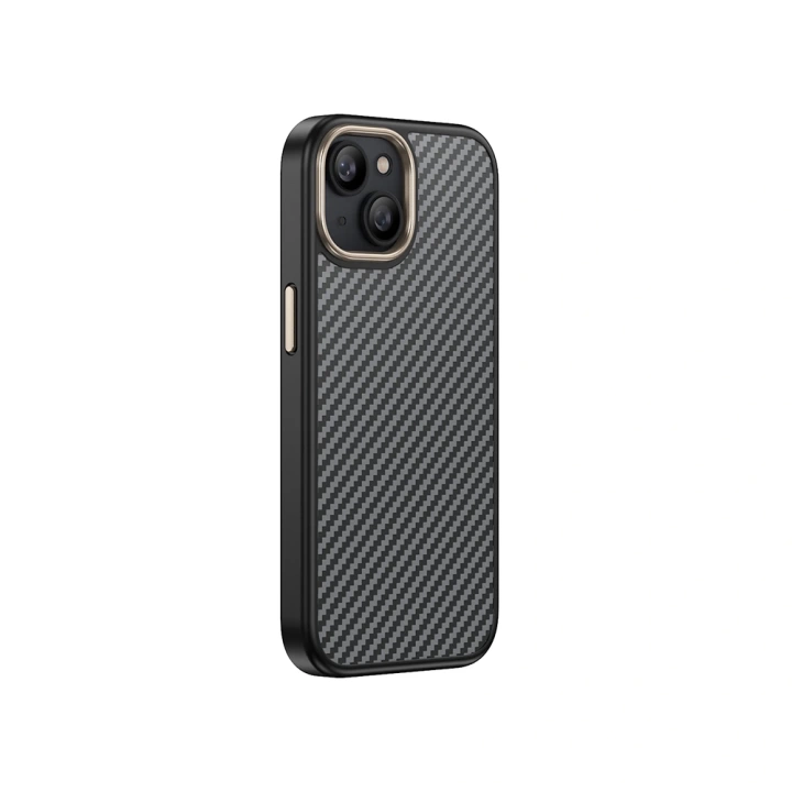Apple iPhone 15 Plus Kılıf M-safe Şarj Özellikli Karbon Fiber Görünümlü Redclick Antina Kapak