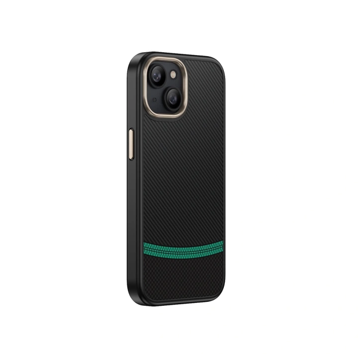 Apple iPhone 15 Plus Kılıf M-safe Şarj Özellikli Karbon Fiber Görünümlü Redclick Antina Kapak