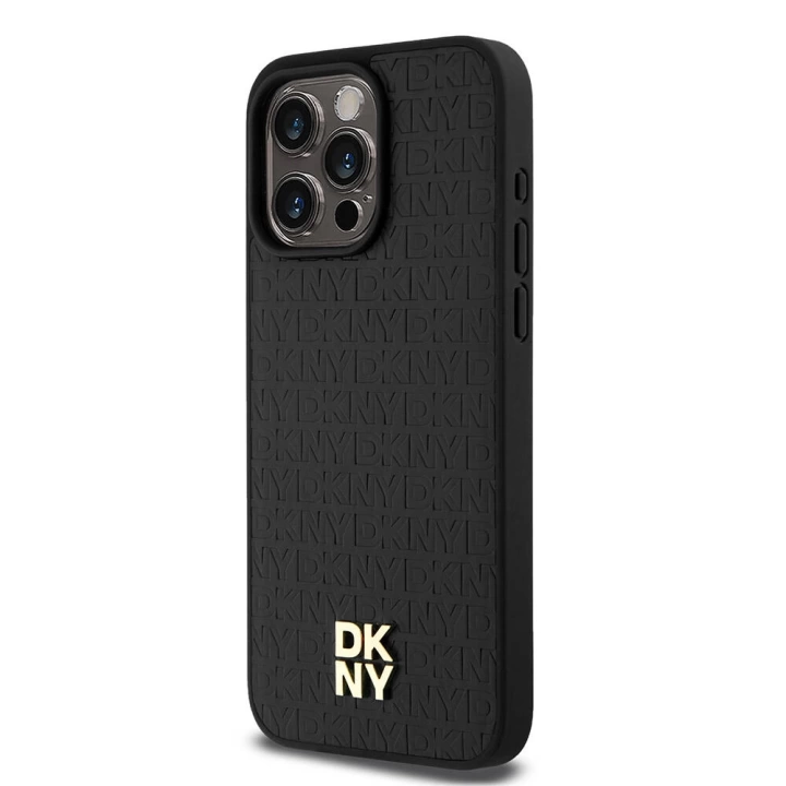 Apple iPhone 15 Pro Max Kılıf DKNY Orjinal Lisanslı Magsafe Şarj Özellikli 3D Yazılı Repeat Pattern Kapak