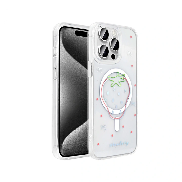 Apple iPhone 15 Pro Max Kılıf M-Safe Şarj Özellikli Şeffaf Redclick Folk Sert Kapak