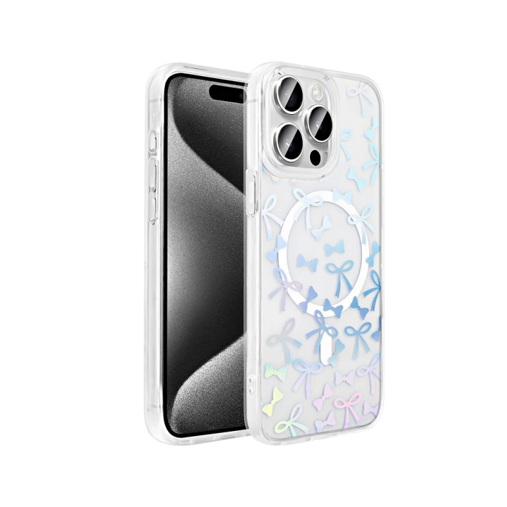 Apple iPhone 15 Pro Max Kılıf M-Safe Şarj Özellikli Şeffaf Redclick Folk Sert Kapak