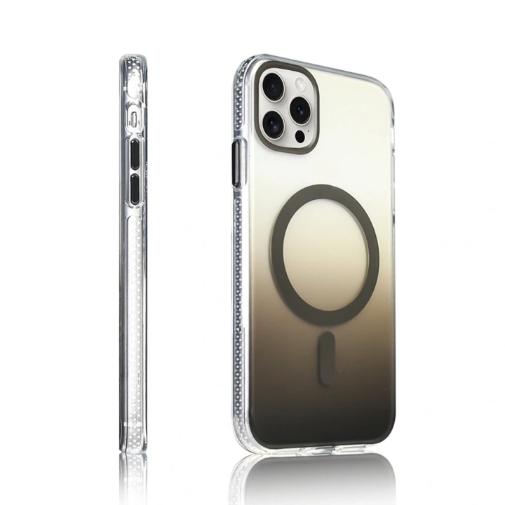 Apple iPhone 15 Pro Max Kılıf M-safe Şarj Özellikli Transparan Renk Geçişli Redclick Toros Kapak