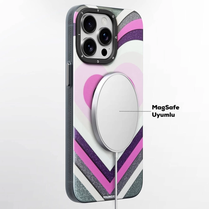 Apple iPhone 15 Pro  Max Kılıf Magsafe Şarj Özellikli YoungKit Star Dazzle Serisi Kapak