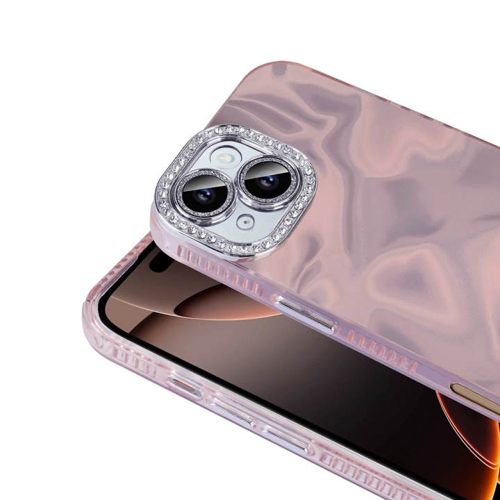 Apple iPhone 16 Kılıf Airbagli Parlak Taş Detay Tasarımlı Redclick Esila Kapak