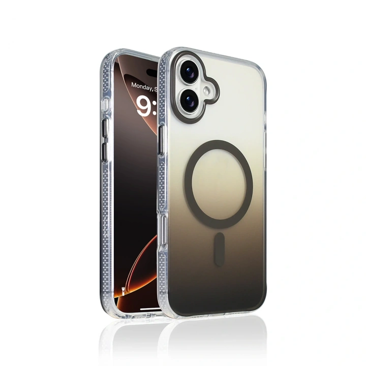 Apple iPhone 16 Kılıf M-safe Şarj Özellikli Transparan Renk Geçişli Redclick Toros Kapak