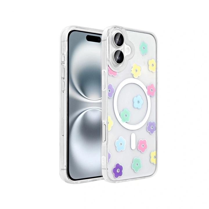 Apple iPhone 16 Plus Kılıf M-Safe Şarj Özellikli Şeffaf Redclick Folk Sert Kapak