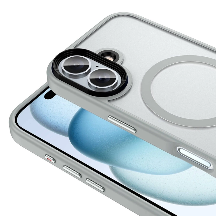 Apple iPhone 16 Plus Kılıf Mat Arka Yüzey Wireless Şarj Özellikli Redclick Flet Magsafe Kapak