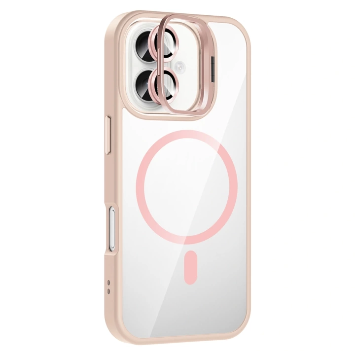 Apple iPhone 16 Plus Kılıf Standlı ve Kamera Lens Hediyeli M-Safe Şarj Özellikli Redclick Etro Kapak