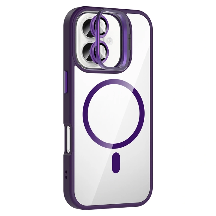 Apple iPhone 16 Plus Kılıf Standlı ve Kamera Lens Hediyeli M-Safe Şarj Özellikli Redclick Etro Kapak