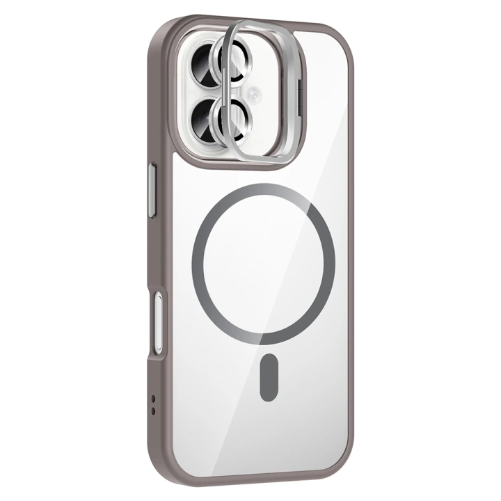 Apple iPhone 16 Plus Kılıf Standlı ve Kamera Lens Hediyeli M-Safe Şarj Özellikli Redclick Etro Kapak