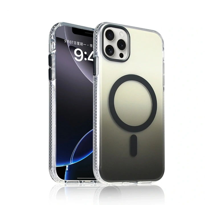 Apple iPhone 16 Pro Kılıf M-safe Şarj Özellikli Transparan Renk Geçişli Redclick Toros Kapak