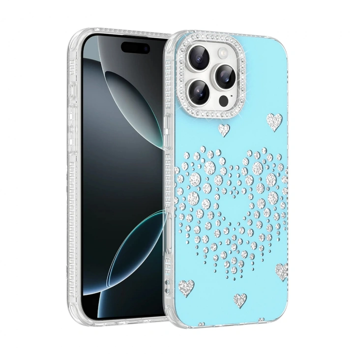 Apple iPhone 16 Pro Max Kılıf Damla Taşlı Redclick Rivas Sert PC Kapak