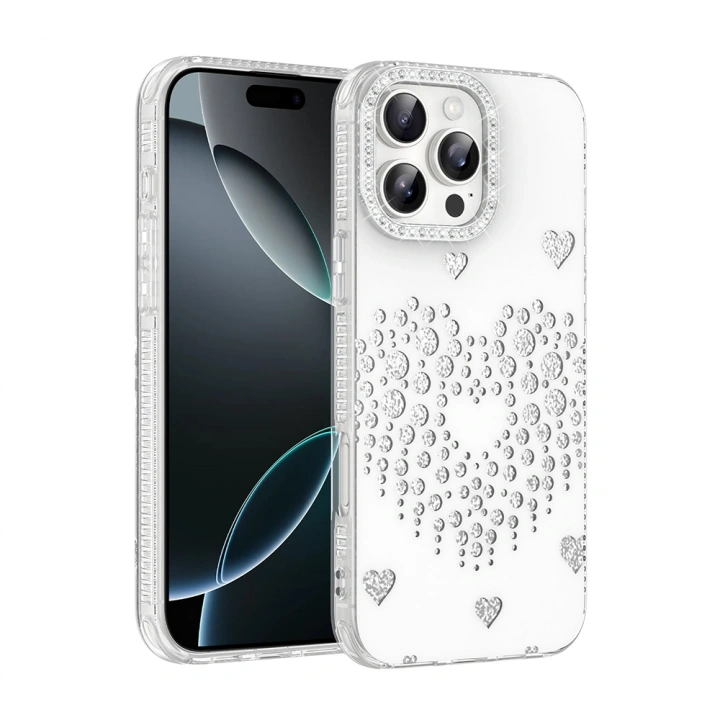 Apple iPhone 16 Pro Max Kılıf Damla Taşlı Redclick Rivas Sert PC Kapak