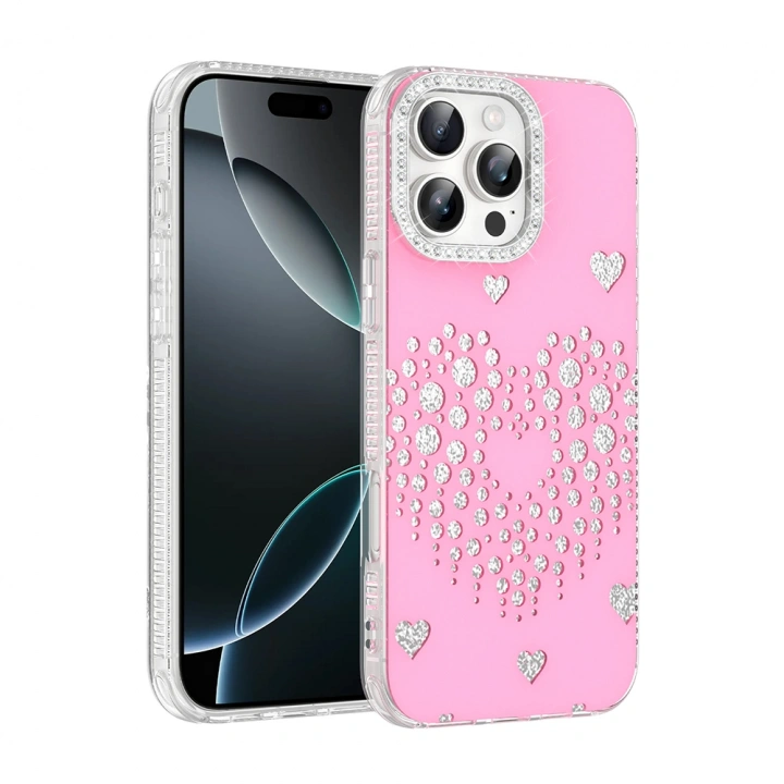 Apple iPhone 16 Pro Max Kılıf Damla Taşlı Redclick Rivas Sert PC Kapak