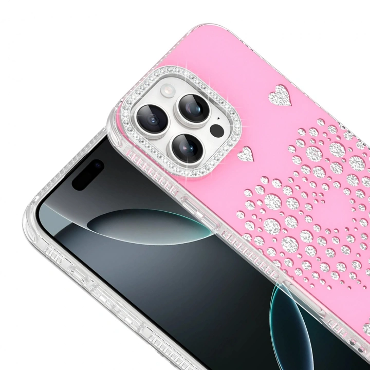Apple iPhone 16 Pro Max Kılıf Damla Taşlı Redclick Rivas Sert PC Kapak