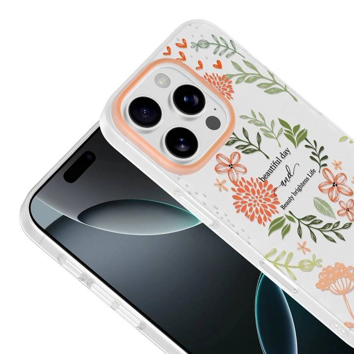 Apple iPhone 16 Pro Max Kılıf Kamera Korumalı Desenli Redclick Klip Kapak