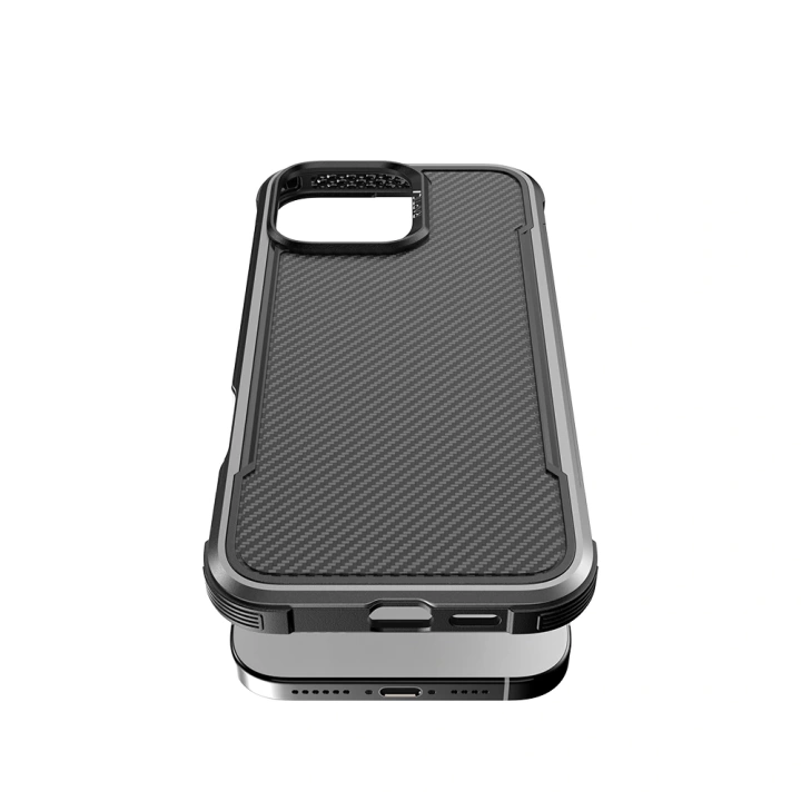 Apple iPhone 16 Pro Max Kılıf M-safe Şarj Özellikli Airbagli Raptic Apex Serisi Karbon Fiber Tasarımlı Kapak