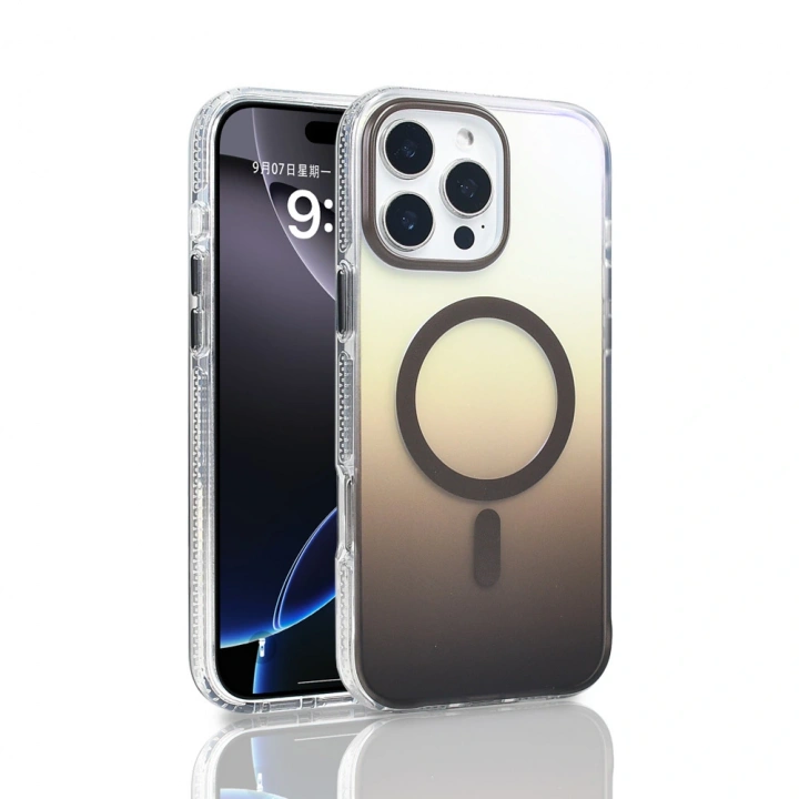 Apple iPhone 16 Pro Max Kılıf M-safe Şarj Özellikli Transparan Renk Geçişli Redclick Toros Kapak