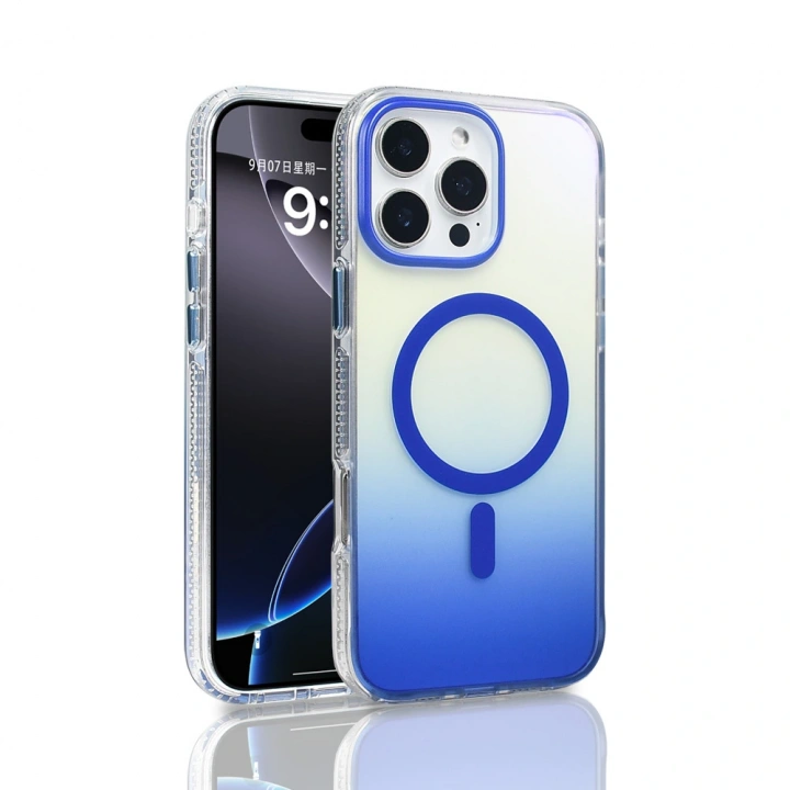 Apple iPhone 16 Pro Max Kılıf M-safe Şarj Özellikli Transparan Renk Geçişli Redclick Toros Kapak