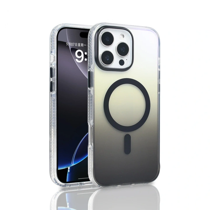 Apple iPhone 16 Pro Max Kılıf M-safe Şarj Özellikli Transparan Renk Geçişli Redclick Toros Kapak