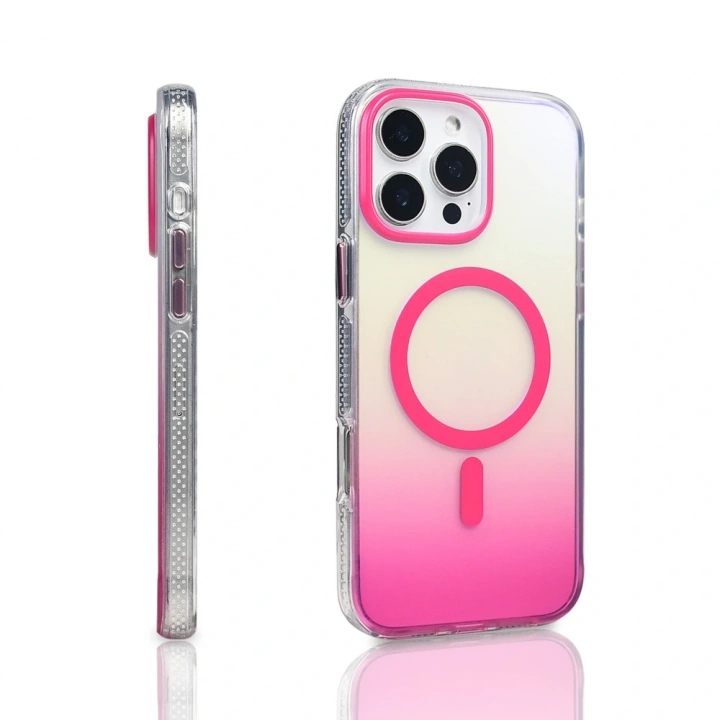 Apple iPhone 16 Pro Max Kılıf M-safe Şarj Özellikli Transparan Renk Geçişli Redclick Toros Kapak