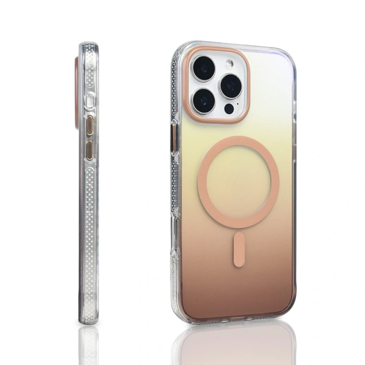 Apple iPhone 16 Pro Max Kılıf M-safe Şarj Özellikli Transparan Renk Geçişli Redclick Toros Kapak