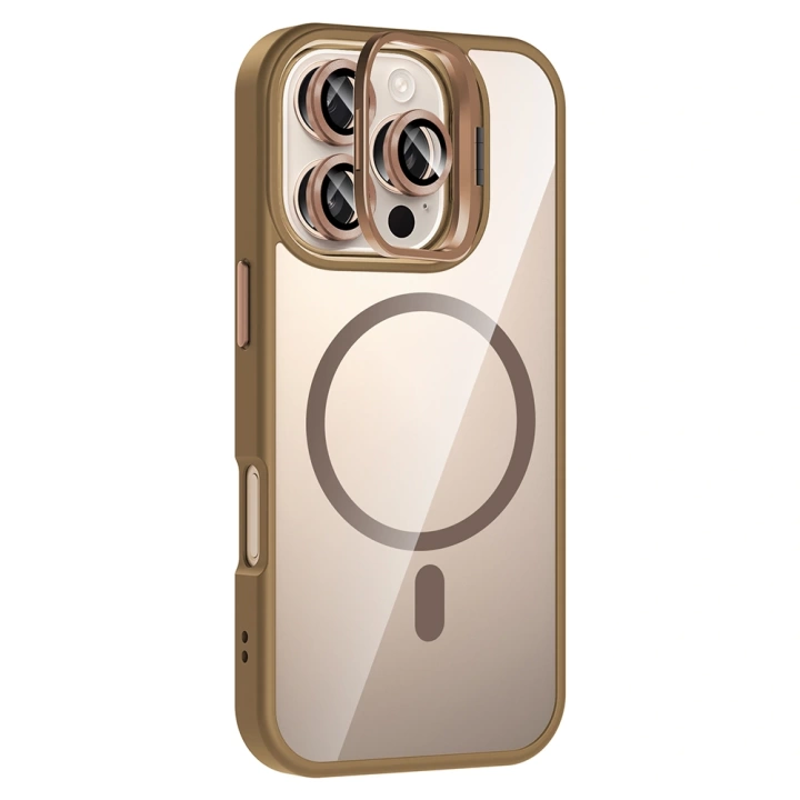 Apple iPhone 16 Pro Max Kılıf Standlı ve Kamera Lens Hediyeli M-Safe Şarj Özellikli Redclick Etro Kapak