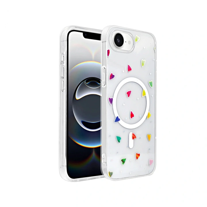 Apple iPhone 16E Kılıf M-Safe Şarj Özellikli Şeffaf Redclick Folk Sert Kapak