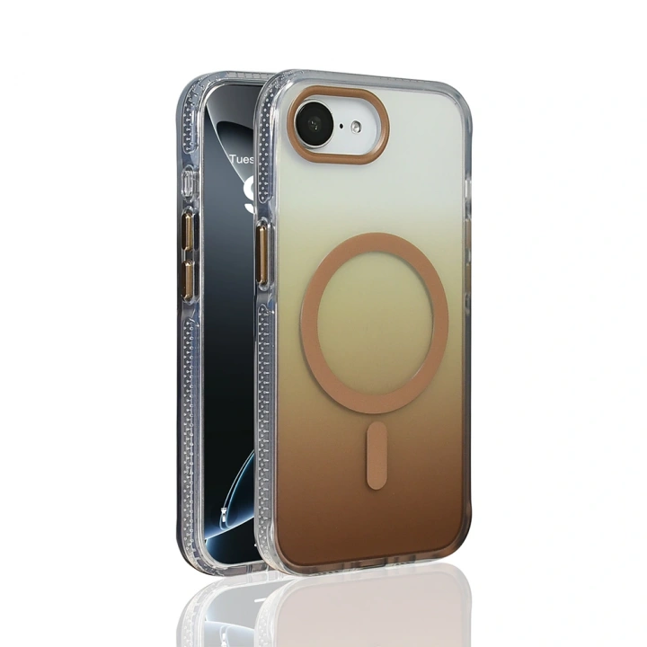 Apple iPhone 16E Kılıf M-safe Şarj Özellikli Transparan Renk Geçişli Redclick Toros Kapak