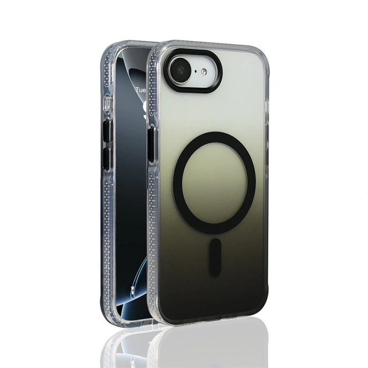 Apple iPhone 16E Kılıf M-safe Şarj Özellikli Transparan Renk Geçişli Redclick Toros Kapak