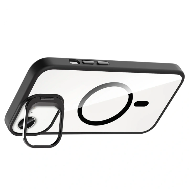 Apple iPhone 16E Kılıf Standlı ve Kamera Lens Hediyeli M-Safe Şarj Özellikli Redclick Etro Kapak