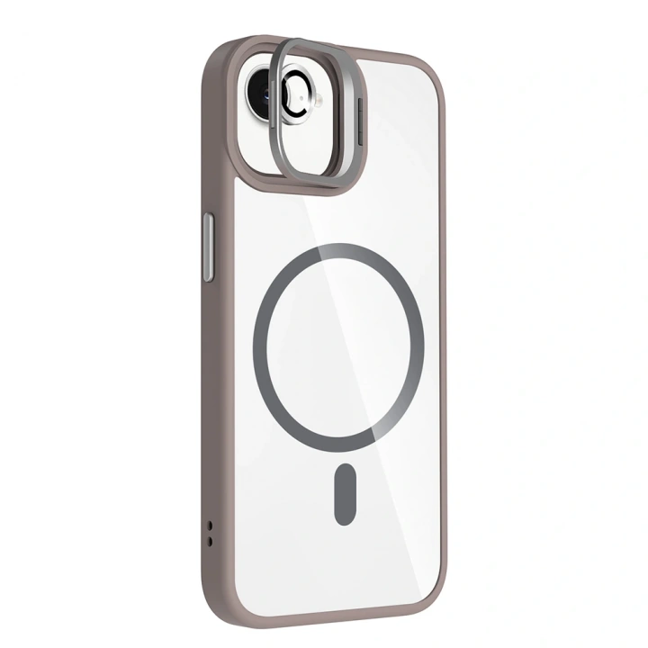 Apple iPhone 16E Kılıf Standlı ve Kamera Lens Hediyeli M-Safe Şarj Özellikli Redclick Etro Kapak