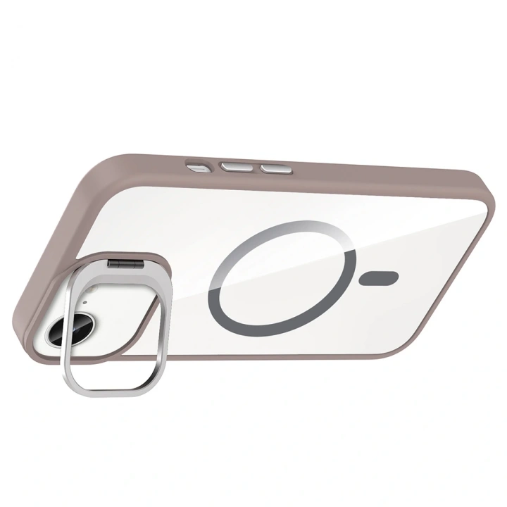 Apple iPhone 16E Kılıf Standlı ve Kamera Lens Hediyeli M-Safe Şarj Özellikli Redclick Etro Kapak