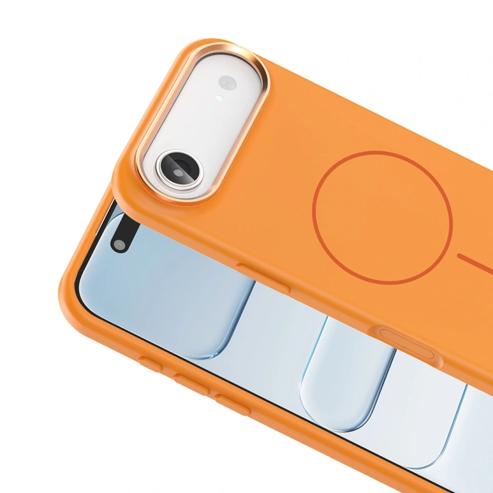 Apple iPhone 17 Air Kılıf M-Safe Şarj Özellikli Metal Kamera Çerçeveli Redclick Edi Silikon Kapak