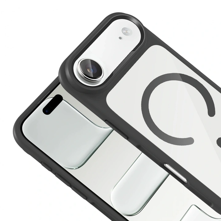 Apple iPhone 17 Air Kılıf M-Safe Şarj Özellikli Metal Kamera Çerçeveli Redclick Tiko Kapak