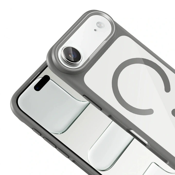 Apple iPhone 17 Air Kılıf M-Safe Şarj Özellikli Metal Kamera Çerçeveli Redclick Tiko Kapak