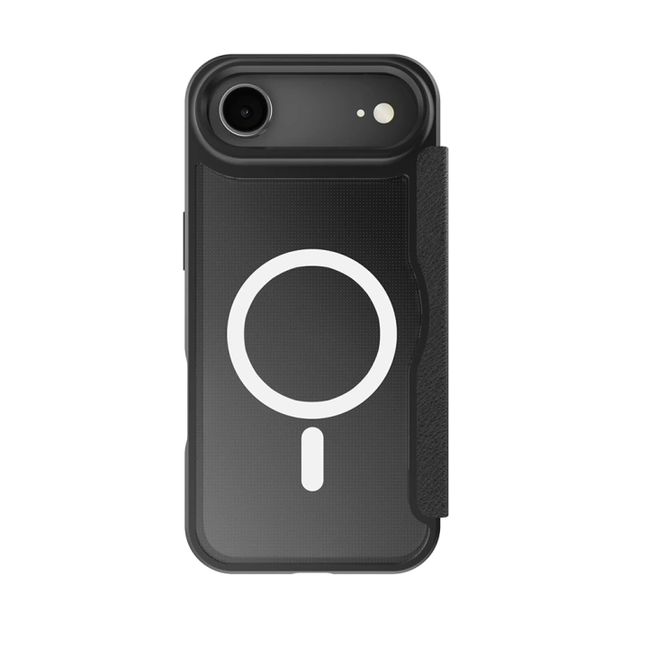 Apple iPhone 17 Air Kılıf M-Safe Şarj Özellikli Raptic Air Folio Şeffaf Kartlıklı Kapaklı Kılıf
