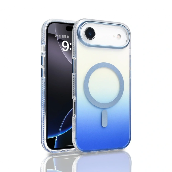 Apple iPhone 17 Air Kılıf M-safe Şarj Özellikli Transparan Renk Geçişli Redclick Toros Kapak