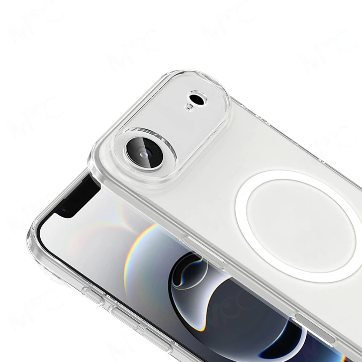 Apple iPhone 17 Air Kılıf Redclick M-safe Şarj Özellikli Şeffaf Kamera Çerçeveli Porto Kapak