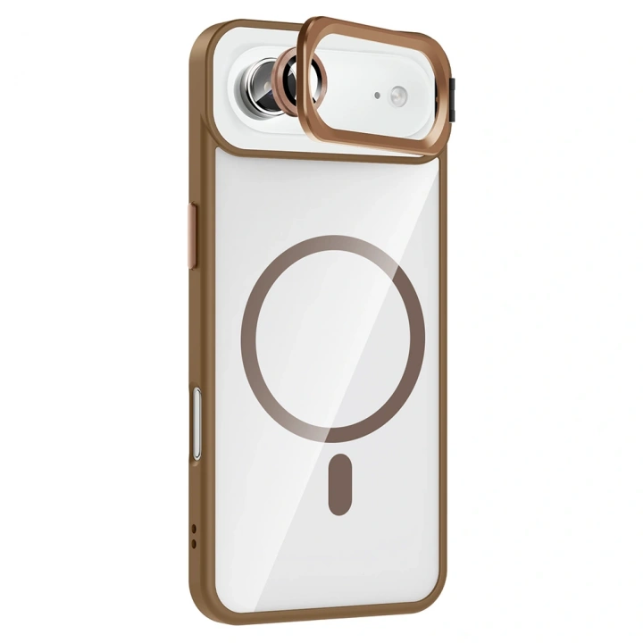 Apple iPhone 17 Air Kılıf Standlı ve Kamera Lens Hediyeli M-Safe Şarj Özellikli Redclick Etro Kapak