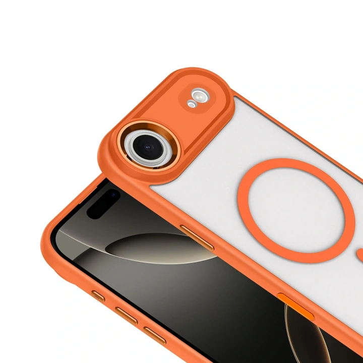 Apple iPhone 17 Air Kılıf Wireless Şarj Özellikli Redclick Krom M-safe Silikon Kapak