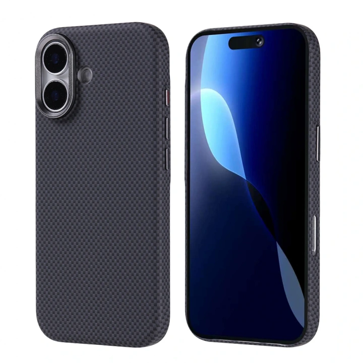 Apple iPhone 17 Kılıf M-safe Şarj Özellikli Karbon Fiber Görünümlü Redclick Nekst Kapak