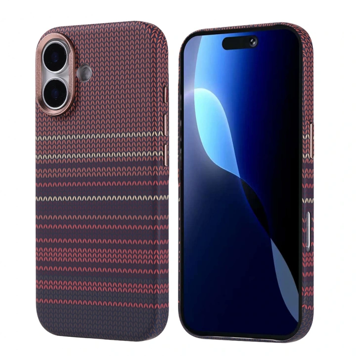 Apple iPhone 17 Kılıf M-safe Şarj Özellikli Karbon Fiber Görünümlü Redclick Nekst Kapak