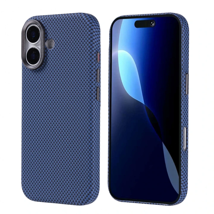 Apple iPhone 17 Kılıf M-safe Şarj Özellikli Karbon Fiber Görünümlü Redclick Nekst Kapak