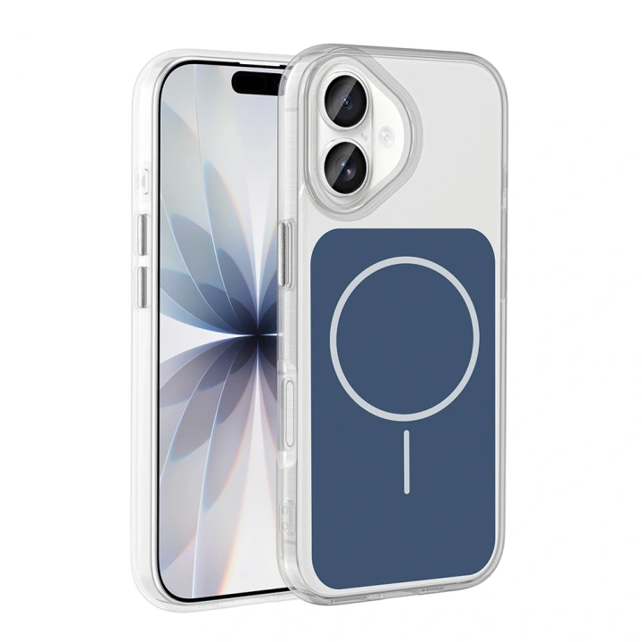 Apple iPhone 17 Kılıf M-Safe Şarj Özellikli Metal Buton Tasarımlı Redclick İkonik Sert Silikon Kapak