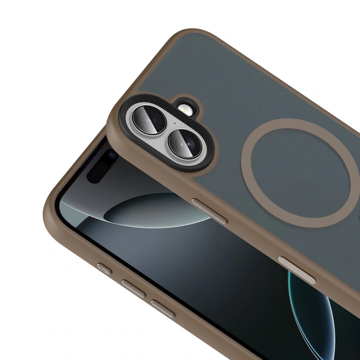 Apple iPhone 17 Kılıf Mat Arka Yüzey Wireless Şarj Özellikli Redclick Flet M-safe Kapak